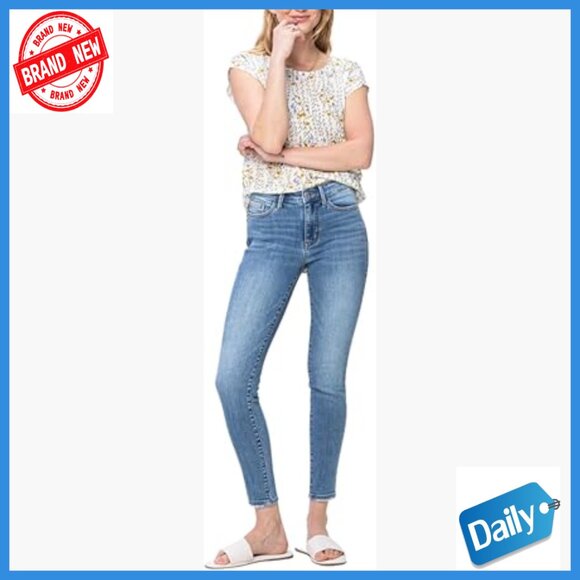 Mid Rise Vintage Skinny Jeans Stretch Cotton Blend Flattering Plus-Size Fit